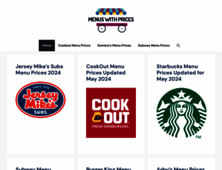 menuswithprices.com screenshot