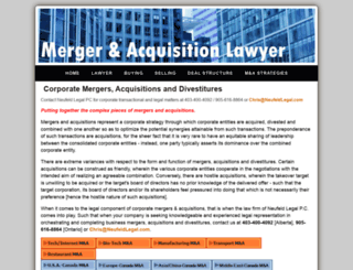 mergeracquisitionlawyer.ca screenshot