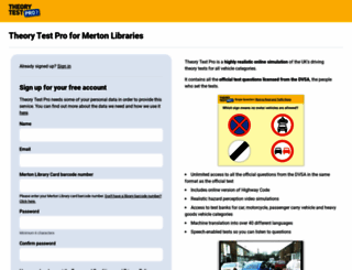 merton.theorytestpro.co.uk screenshot