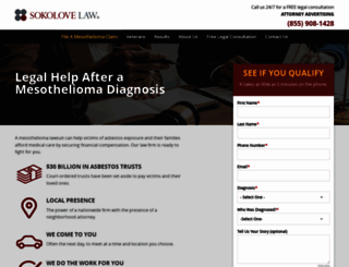 mesothelioma.sokolovelaw.com screenshot