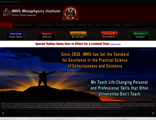metaphysicsinstitute.org screenshot