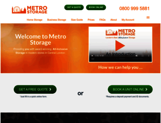 metro-storage.co.uk screenshot