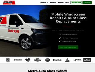metroautoglass.com.au screenshot