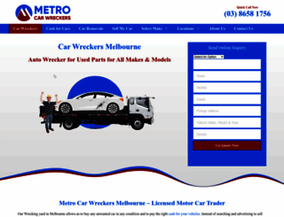 metrocarwreckers.com.au screenshot