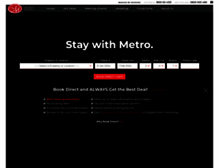 metrohotels.com.au screenshot