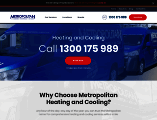 metropolitanheatingandcooling.com.au screenshot