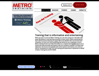 metrotraining.com.au screenshot