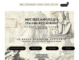 michelangelosrestaurant.com.au screenshot