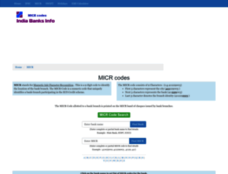 micr.india-banks-info.com screenshot