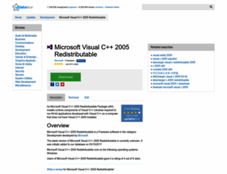 microsoft-visual-c-2005-redistributable.updatestar.com screenshot