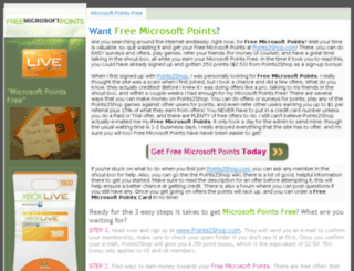 microsoftpointsfree.com screenshot