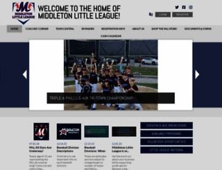 middletonyouthbaseball.com screenshot