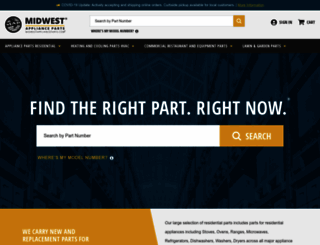 midwestapplianceparts.com screenshot