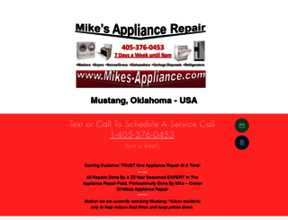 mikes-appliance.com screenshot