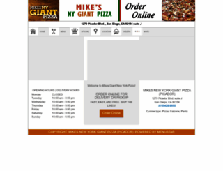 mikesnypizza.com screenshot