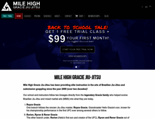 milehighgraciejiujitsu.com screenshot