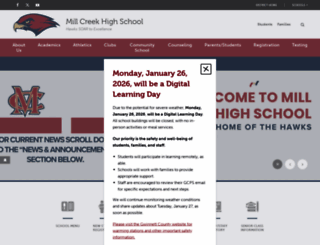 millcreekhs.com screenshot