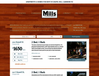 millsrentals.com screenshot