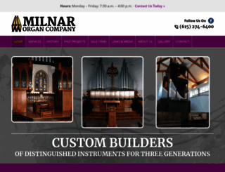 milnarorgan.com screenshot