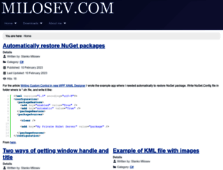 milosev.com screenshot