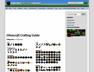 minecraftcraftingguide.net screenshot