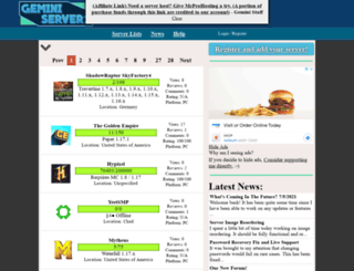 minecraftserverlister.com screenshot