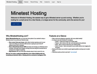 minetesthosting.com screenshot
