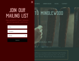 minglewoodbrewery.com screenshot