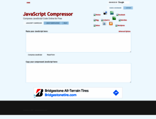 minifyjavascript.com screenshot