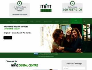 mintdentalcentre.com screenshot