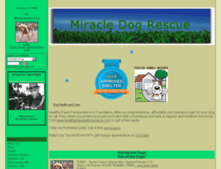 miracledogrescue.rescuegroups.org screenshot