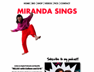 mirandasings.com screenshot
