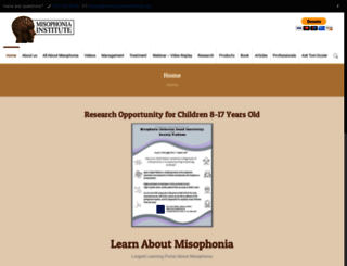 misophoniainstitute.org screenshot