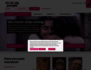 missingpeople.org.uk screenshot