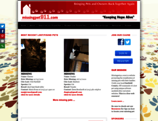 missingpet911.com screenshot
