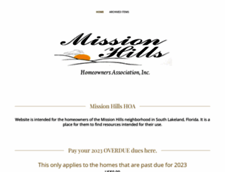 missionhillshoa.com screenshot