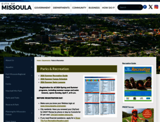 missoulaparks.org screenshot