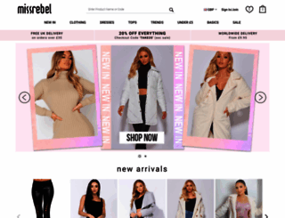 missrebel.co.uk screenshot