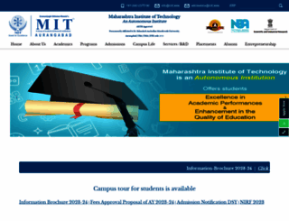 mit.edu.in screenshot