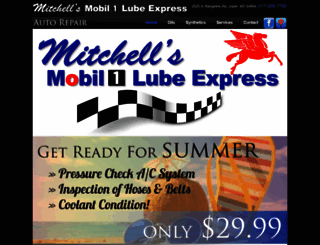 mitchellslubeexpress.com screenshot