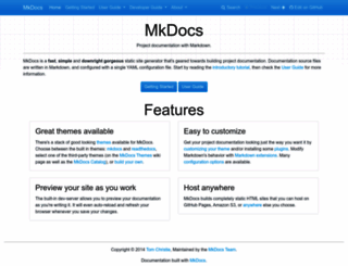 mkdocs.org screenshot