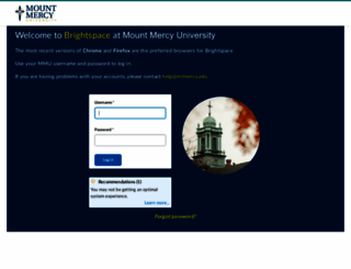 Access mmu.brightspace.com. Login - Mount Mercy University
