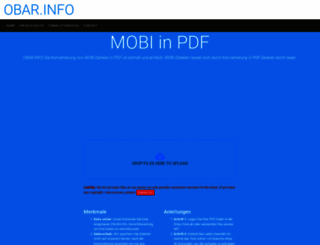 mobi-to-pdf.obar.info screenshot