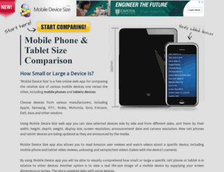 mobiledevicesize.com screenshot