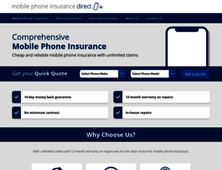 mobilephoneinsurancedirect.ie screenshot