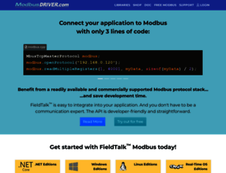 modbusdriver.com screenshot