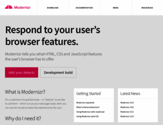 modernizr.com screenshot