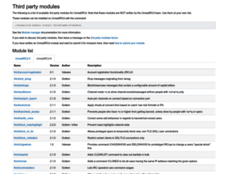modules.unrealircd.org screenshot