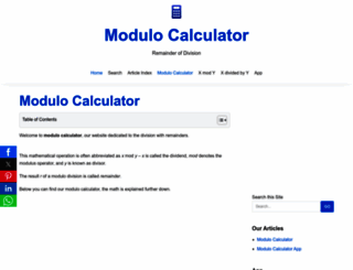 modulocalculator.com screenshot