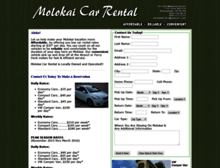 molokai-car-rental.com screenshot